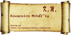 Kovacsics Mihály névjegykártya